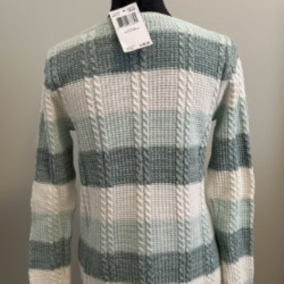JEANNE PIERRE SMALL HEMLOCK (GREEN CREAM STRIPE) SWEATER - Picture 2 of 3